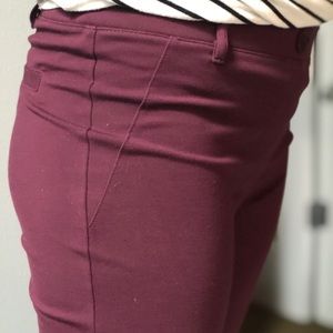 Betabrand slim fit Maroon Petite Pants